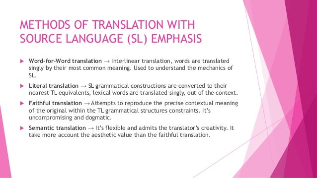 Translation methods