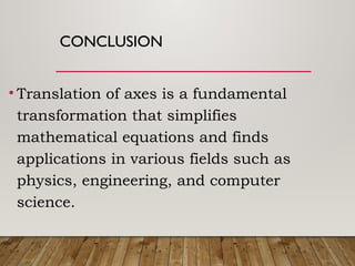Translation of axes: shifting graph of different conic | PPT