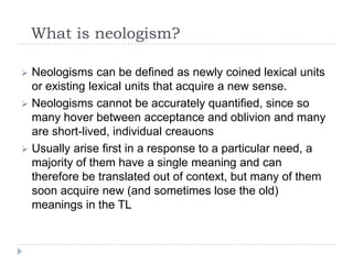 Neologistic meaning discount
