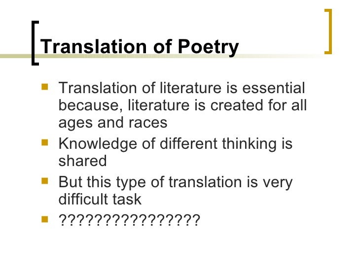 types of translation in literature