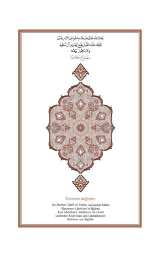 Translation of the Meanings of The Noble Quran in the Turkish Language