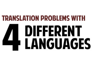 Translation Problems With

Different
Languages

 
