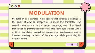 Translation Procedures: Transposition, Modulation, and Adaptation ...