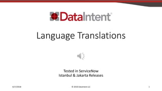 Servicenow Language Translation Language Translations for Custom Scoped Applications in ServiceNow | PPTX