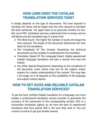 Translation services in catalan