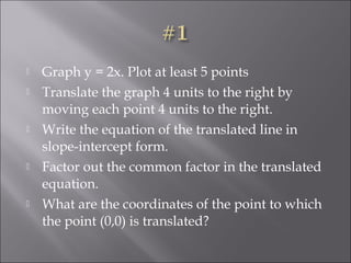 Translations of linear functions | PPT