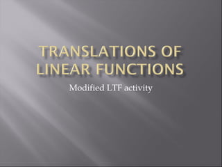 Translations of linear functions