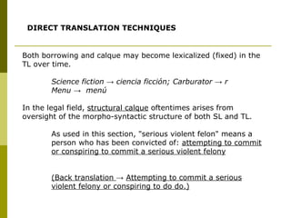 Translation techniques presentation | PPT