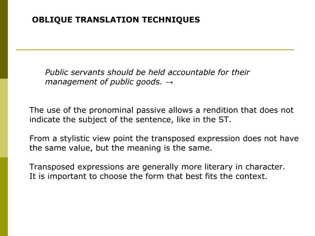 presentation on translation techniques and peculiarities of terms