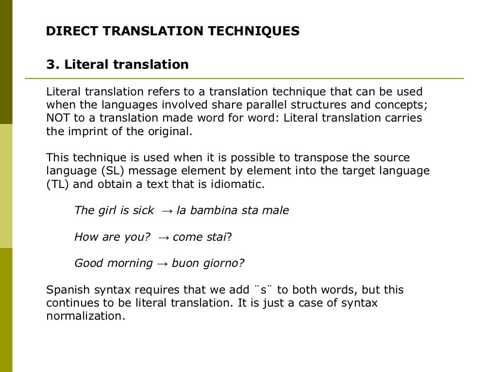 Translation techniques presentation
