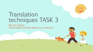 Translation
techniques TASK 3
By Luis Charris
Universidad nacional abierta y a distancia
 