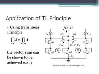 Translinear Loop Structure Translnear circuits by Anubhav | PPTX