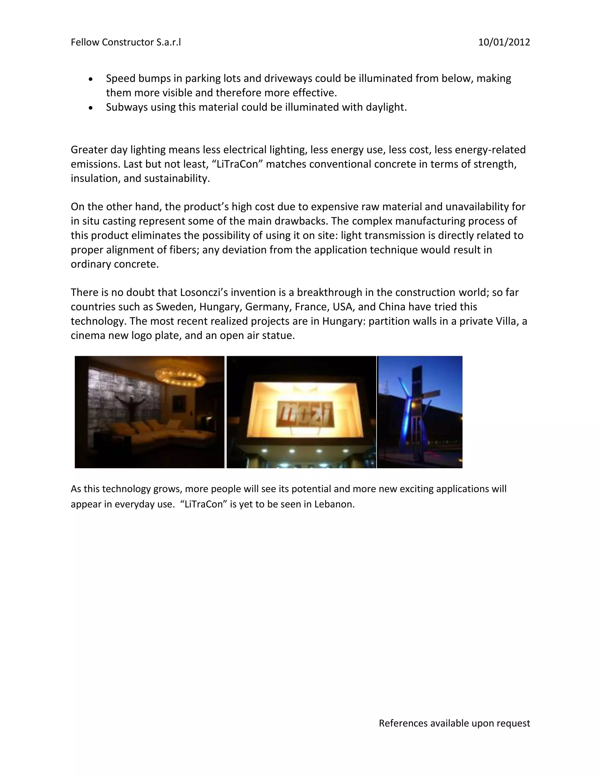 Translucent concrete | DOCX
