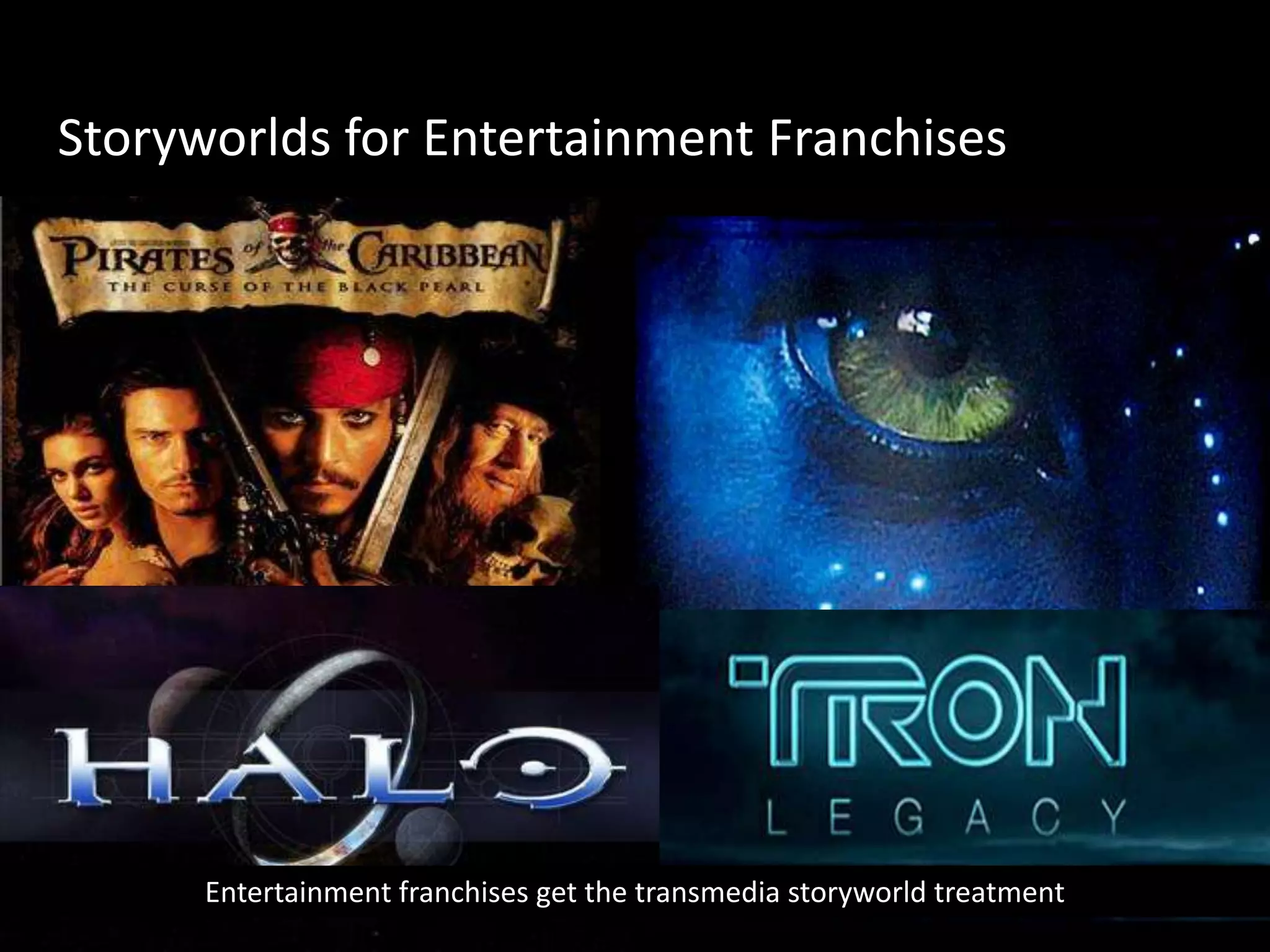 Storyworlds for Entertainment FranchisesEntertainment franchises get the transmedia storyworld treatment  