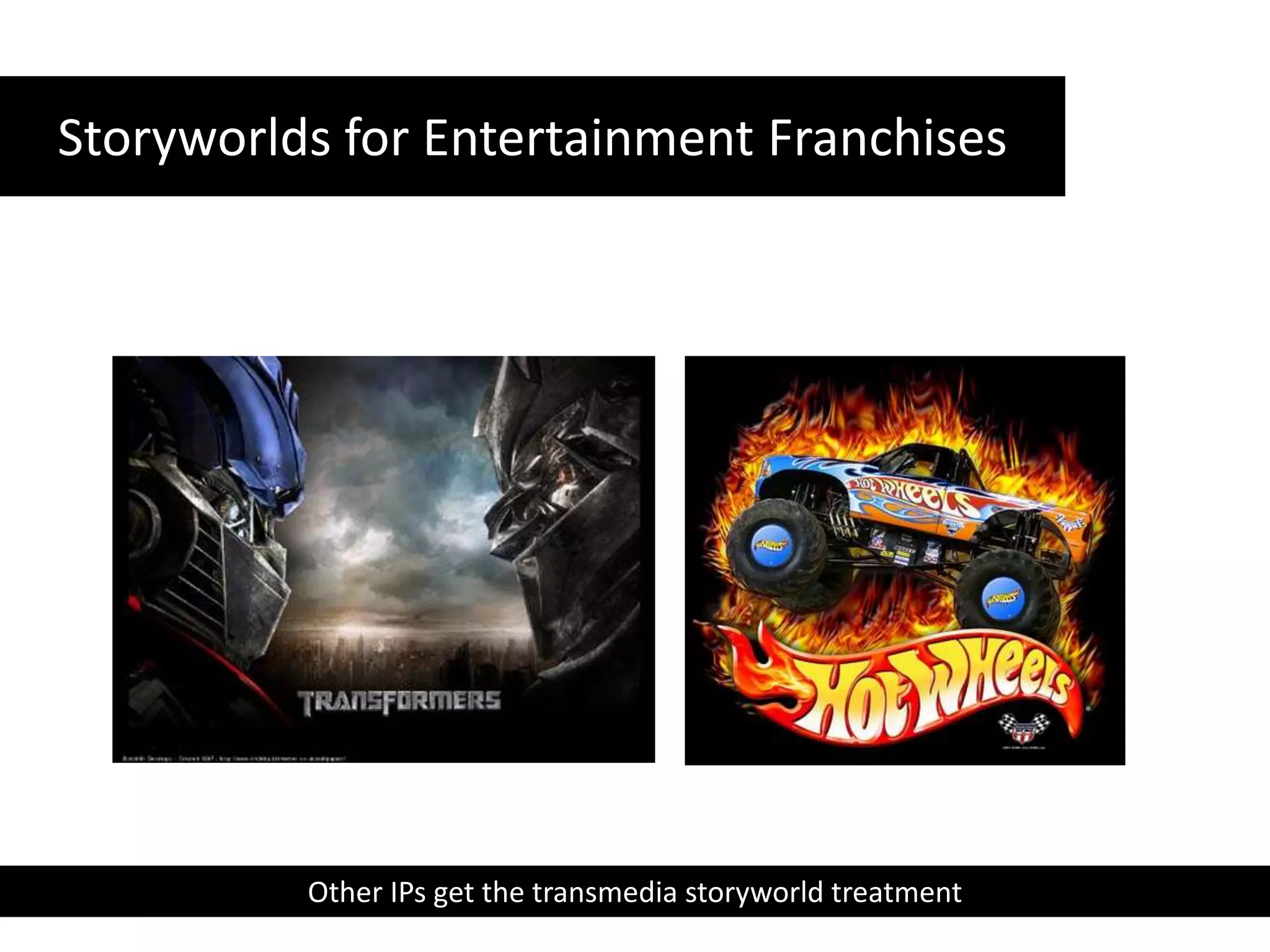 Storyworlds for Entertainment FranchisesOther IPs get the transmedia storyworld treatment 
