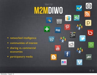 Web 2.0


                                   M2mdiwo

           • networked intelligence
           • communities of inte...