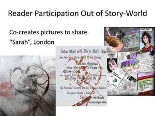 Reader Participation Out of Story-World

Co-creates pictures to share
“Sarah”, London
 