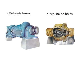 • Molino de barras • Molino de bolas
 