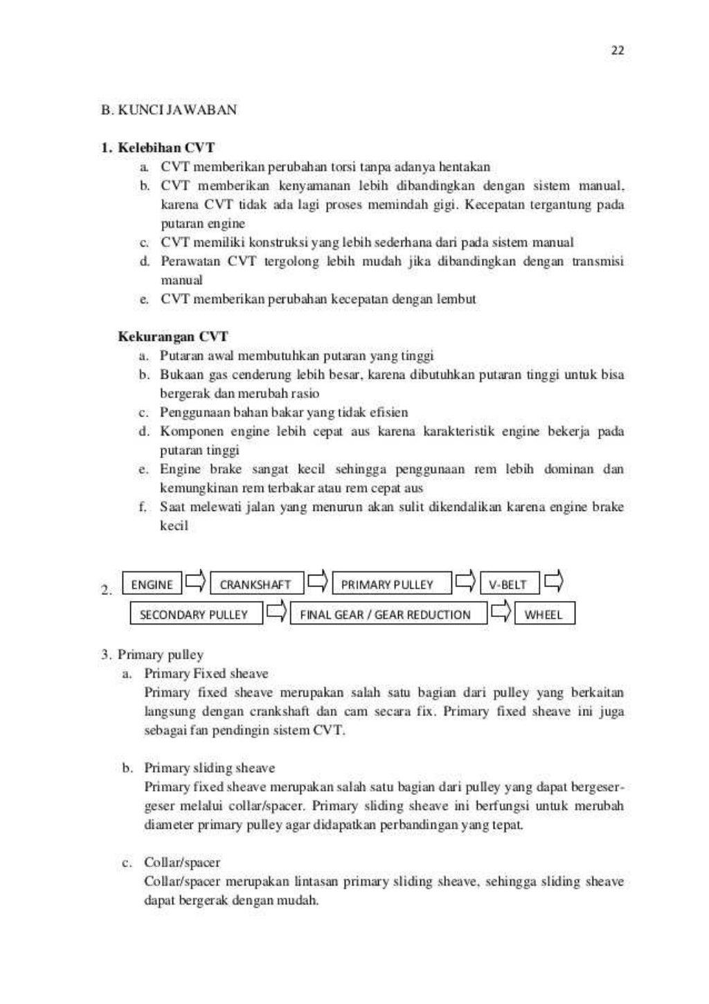 Transmisi Otomatis Sepeda Motor ( CVT )