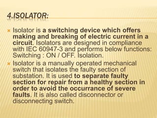 Isolator Function TRANSMISSION AND DISTRIBUTION OF ELECTRIC POWER PROJECT.pptx