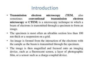 Transmission electron microscopy | PPTX