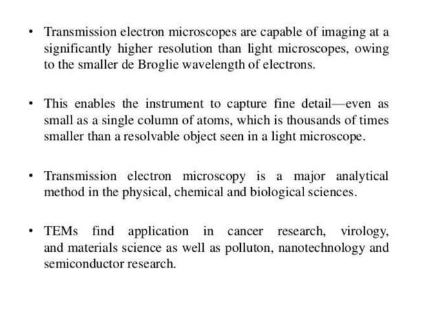 Transmission electron microscopy | PPTX