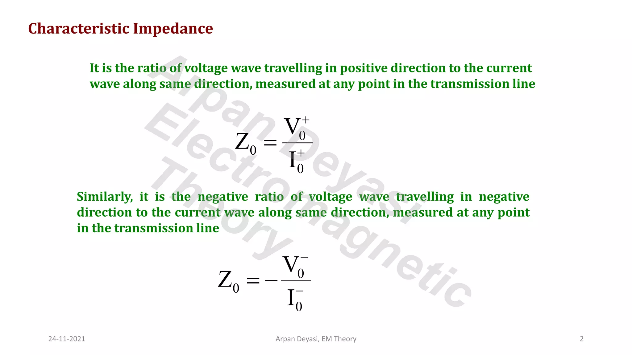 Impedance in transmission line | PDF