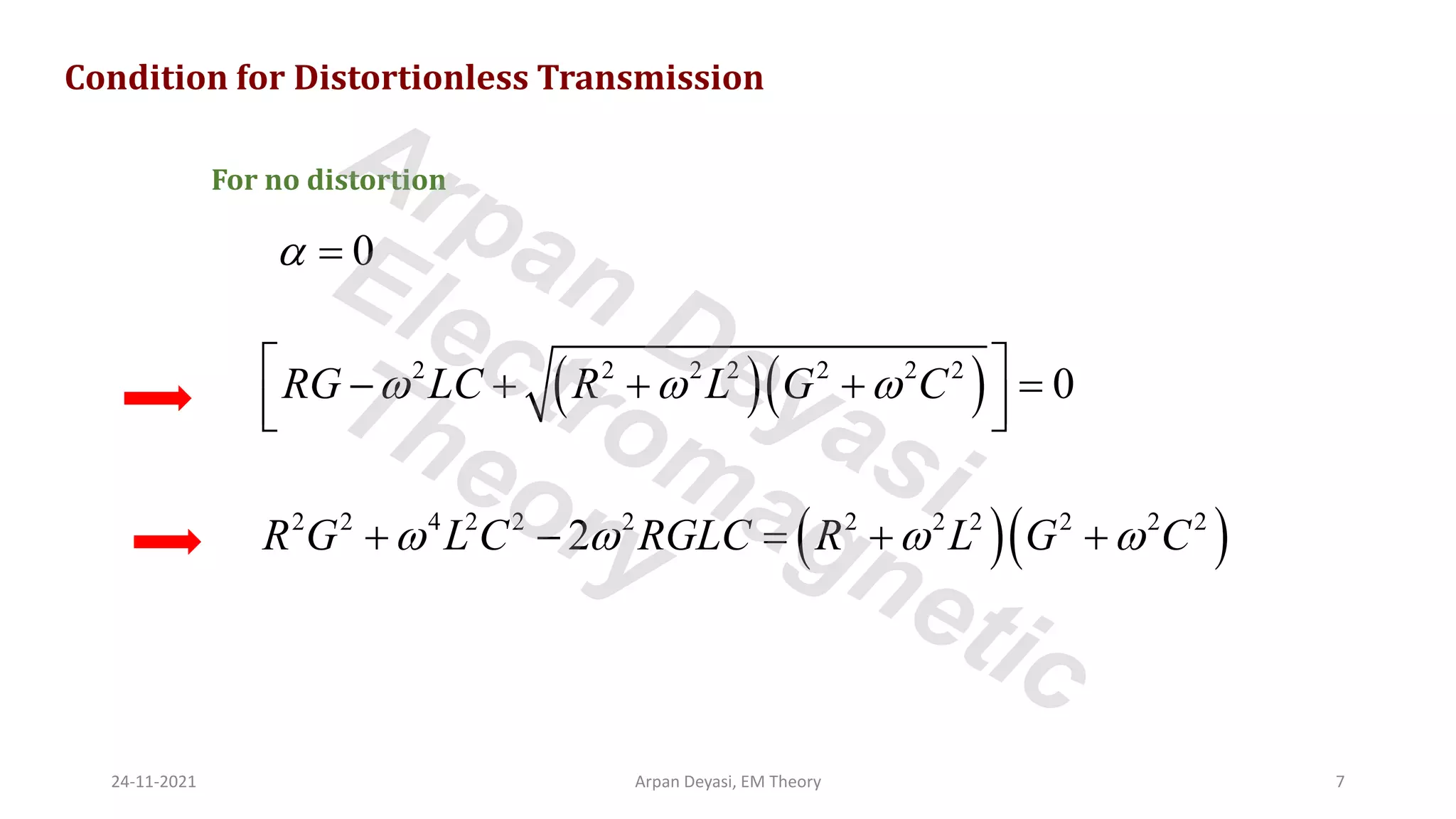 Distortionless Transmission Line | PDF
