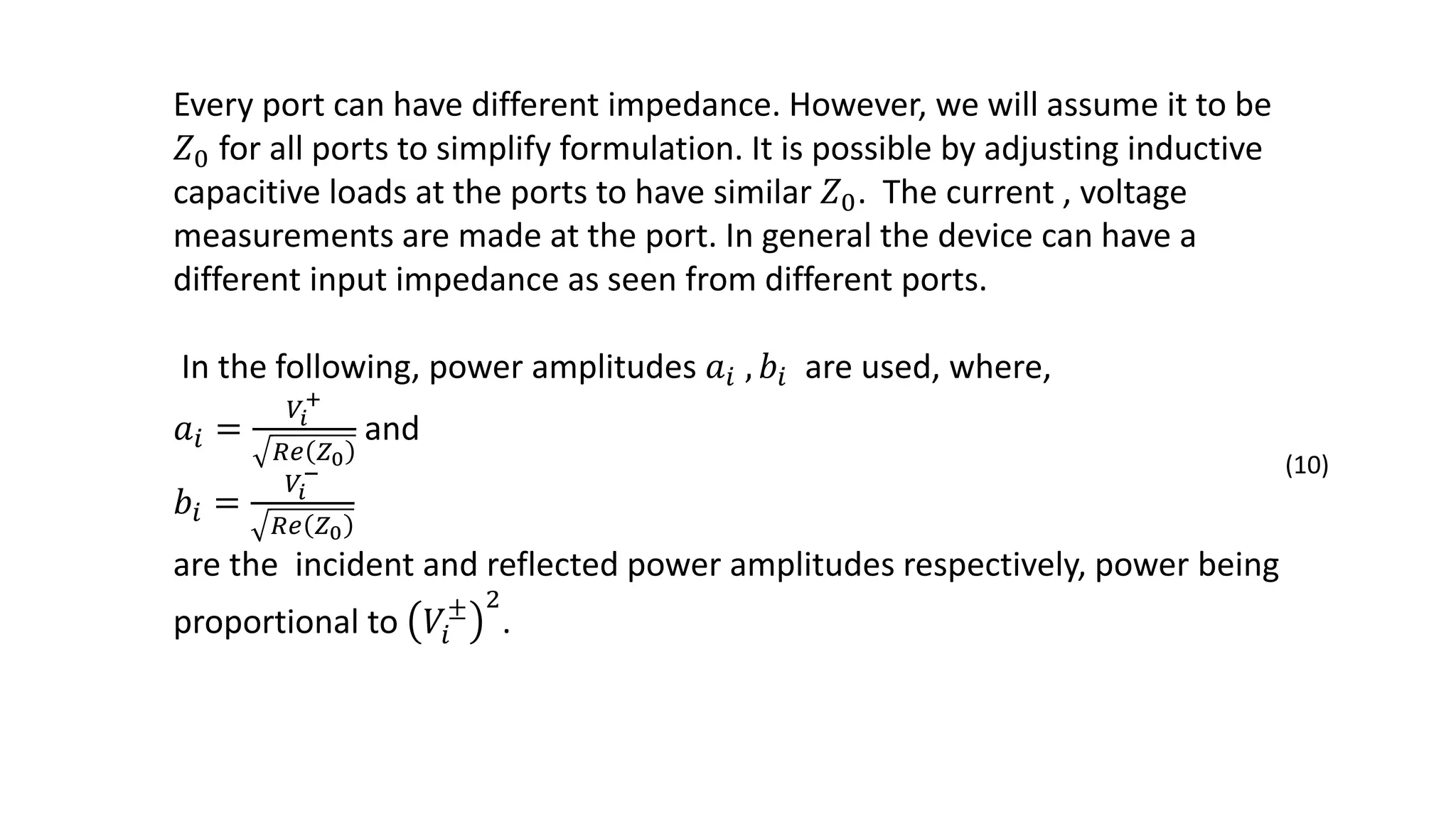 Transmission line reflection coefficient, two port S- matrix examples ...