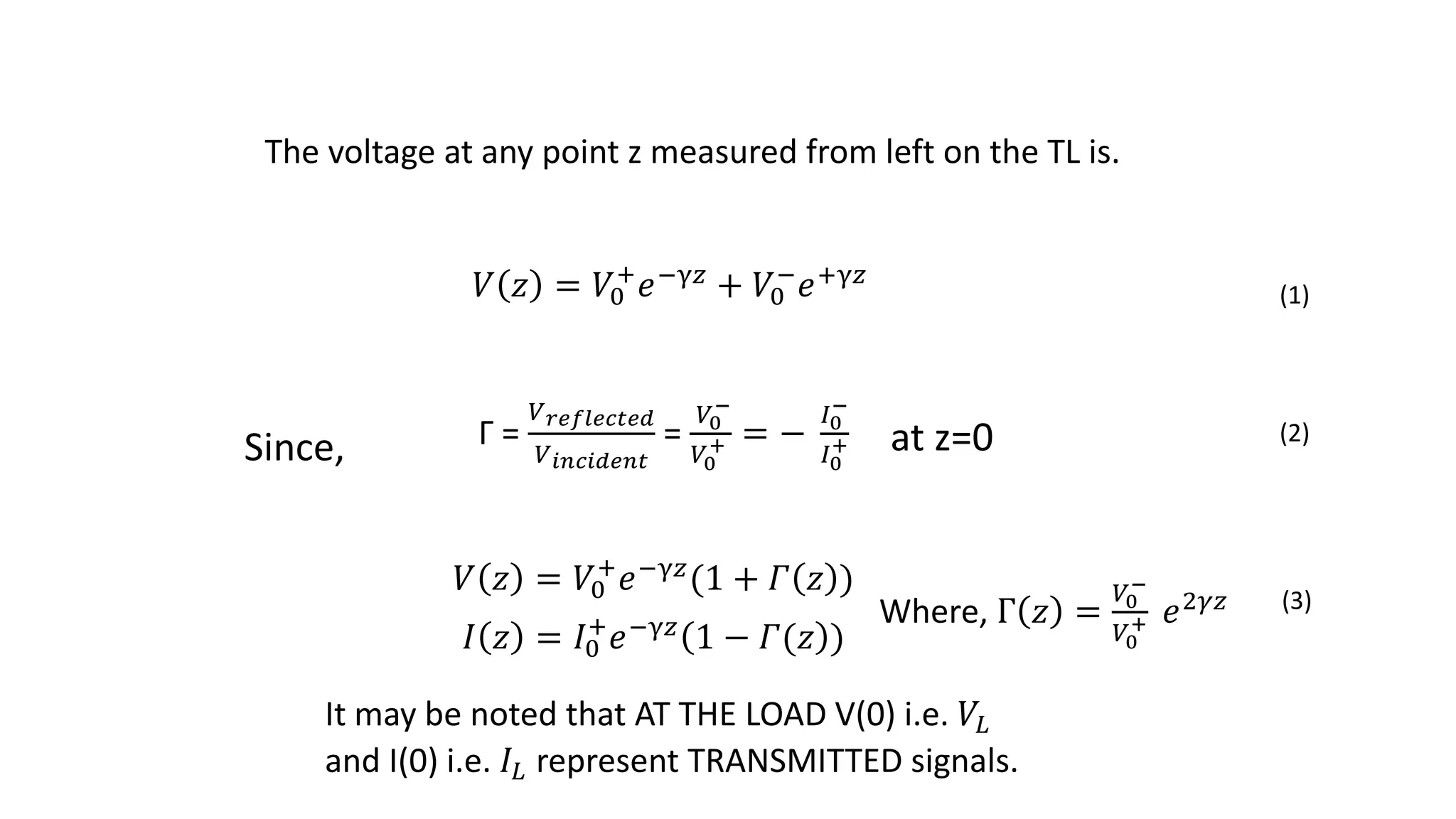 Transmission line reflection coefficient, two port S- matrix examples ...