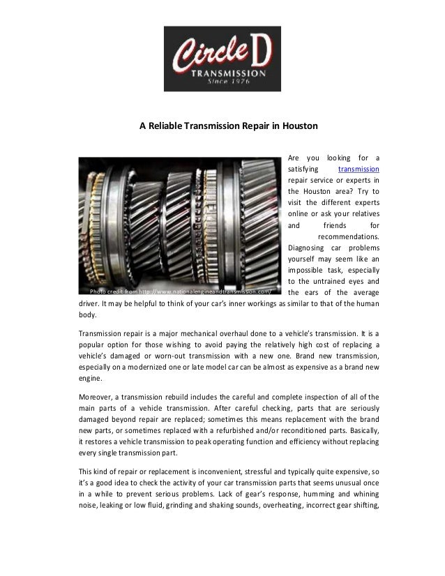 Transmission repair houston