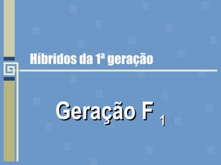 Híbridos da 1ª geração
Geração FGeração F 11
 