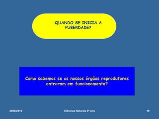  Estes sonhos são involuntários, como todos os sonhos; de frequência muito variável de pessoa para pessoa, acompanhados de excitação sexual de ejaculação e, por vezes, de orgasmo.2009/201015Ciências Naturais 9º ano             