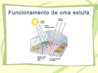 Funcionamento de uma estufa
 