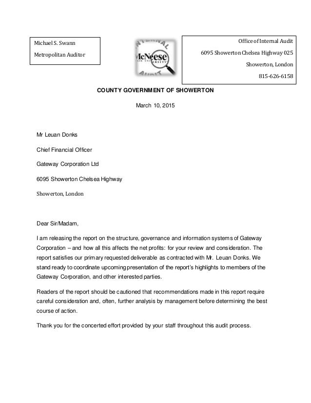 Report Writing Letter Of Transmittal What is a transmittal letter?