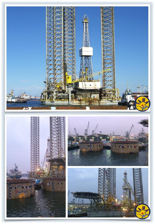 Fama Group Transocean cofferdam construction for repairs of oil rig