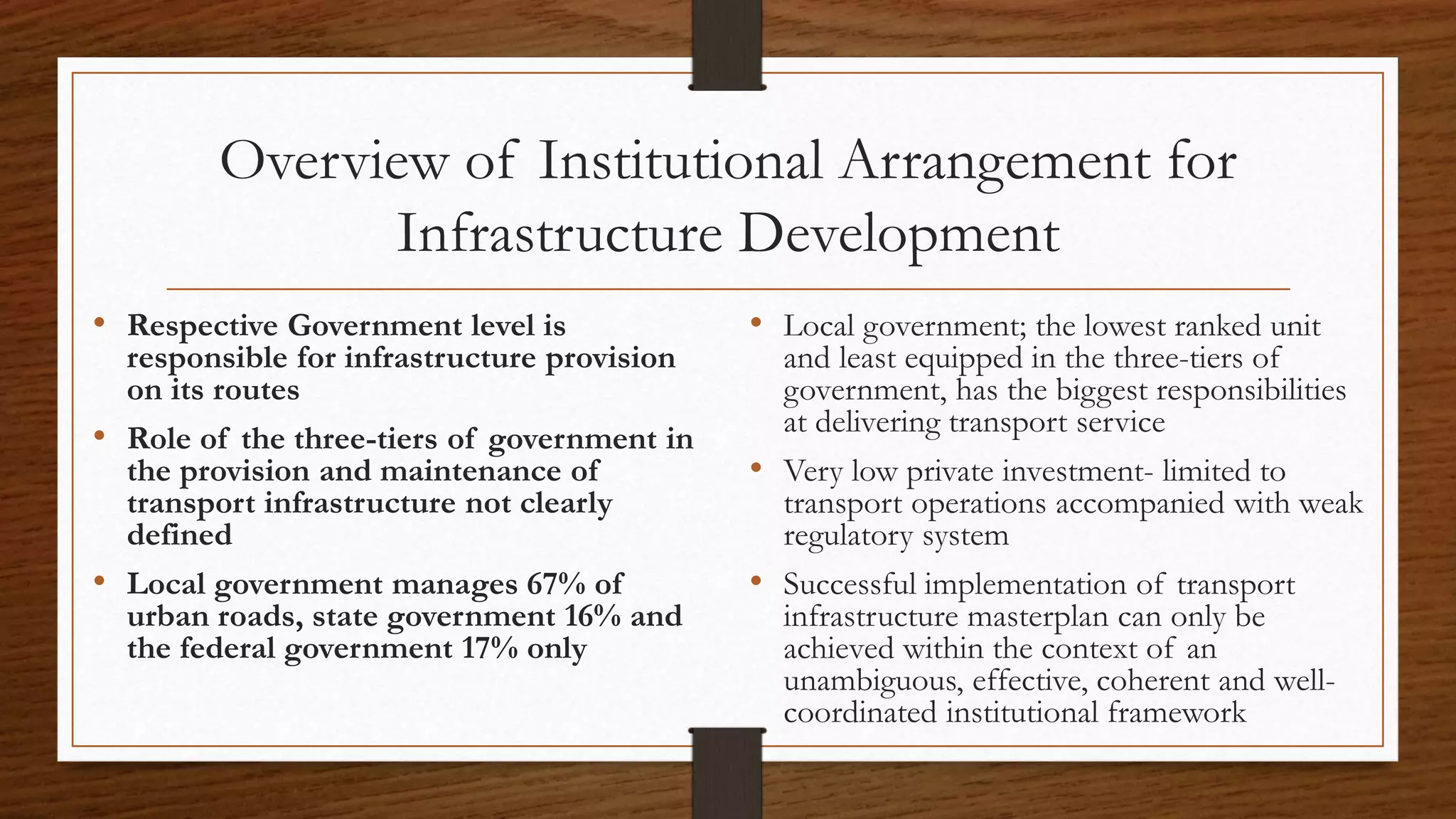 transport system as a Backbone for the Actualization of National