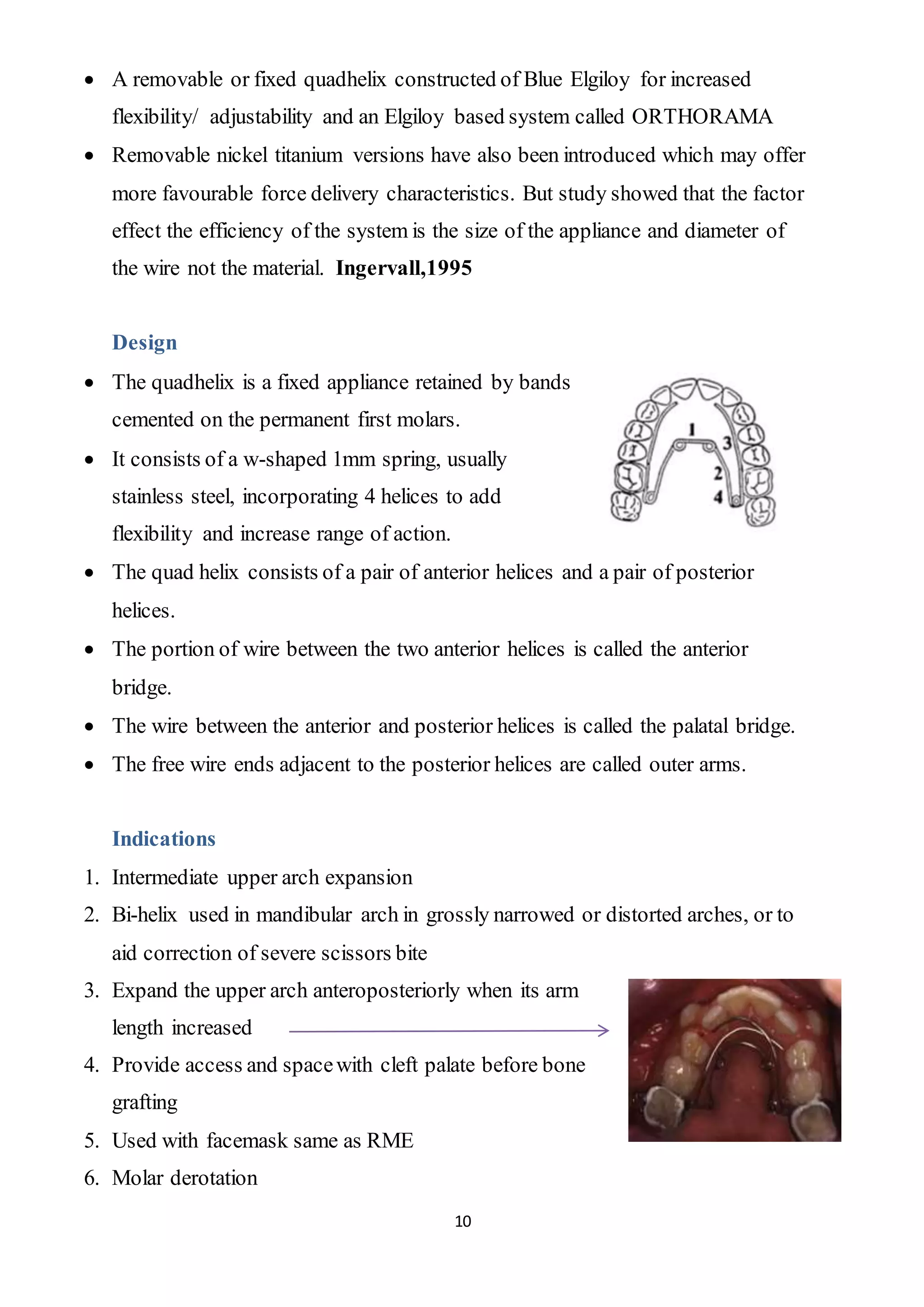 Transpalatal, nance, lingual arch, quadhelix appliances for orthodontists by almuzian PDF