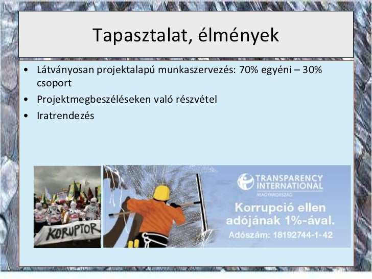 Részvétel munkaszervezésnél