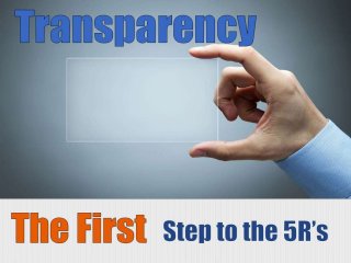 Transparency The First Step to the Kansas Five R's 