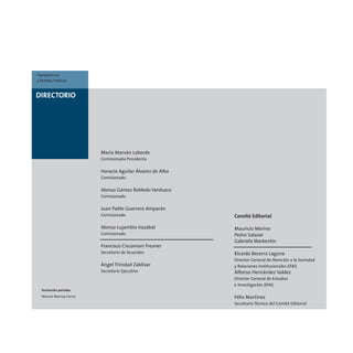DIRECTORIO
María Marván Laborde
Comisionada Presidenta
Horacio Aguilar Álvarez de Alba
Comisionado
Alonso Gómez Robledo Verduzco
Comisionado
Juan Pablo Guerrero Amparán
Comisionado
Alonso Lujambio Irazábal
Comisionado
Francisco Ciscomani Freaner
Secretario de Acuerdos
Ángel Trinidad Zaldívar
Secretario Ejecutivo
Comité Editorial
Mauricio Merino
Pedro Salazar
Gabriela Warkentin
Ricardo Becerra Laguna
Director General de Atención a la Sociedad
y Relaciones Institucionales (IFAI)
Alfonso Hernández Valdez
Director General de Estudios
e Investigación (IFAI)
Félix Martínez
Secretario Técnico del Comité Editorial
Ilustración portada:
Manuel Monroy García
Transparencia
y Partidos Políticos
 