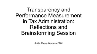 Transparency in tax administration | PPT