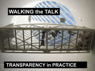 WALKING the TALK




TRANSPARENCY in PRACTICE
 
