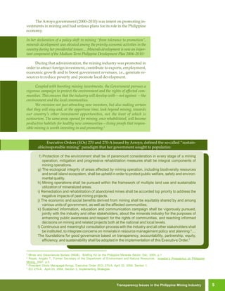 Transparency Issues in the Philippine Mining Industry | PDF