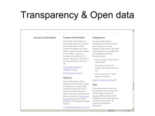 Transparency & Open data
 
