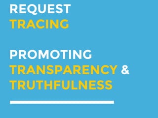 REQUEST
TRACING
PROMOTING
TRANSPARENCY &
TRUTHFULNESS
 
