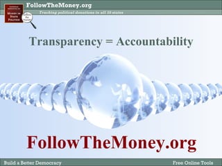Transparency = Accountability FollowTheMoney.org 
