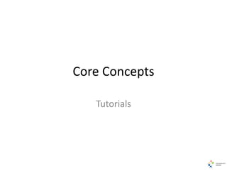 Core Concepts
Tutorials
 