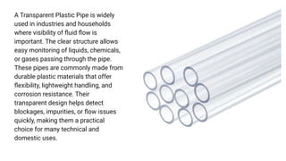 Test Pipe Transparent Transparent Plastic Pipes: Clear, Durable Solutions for Fluid ...