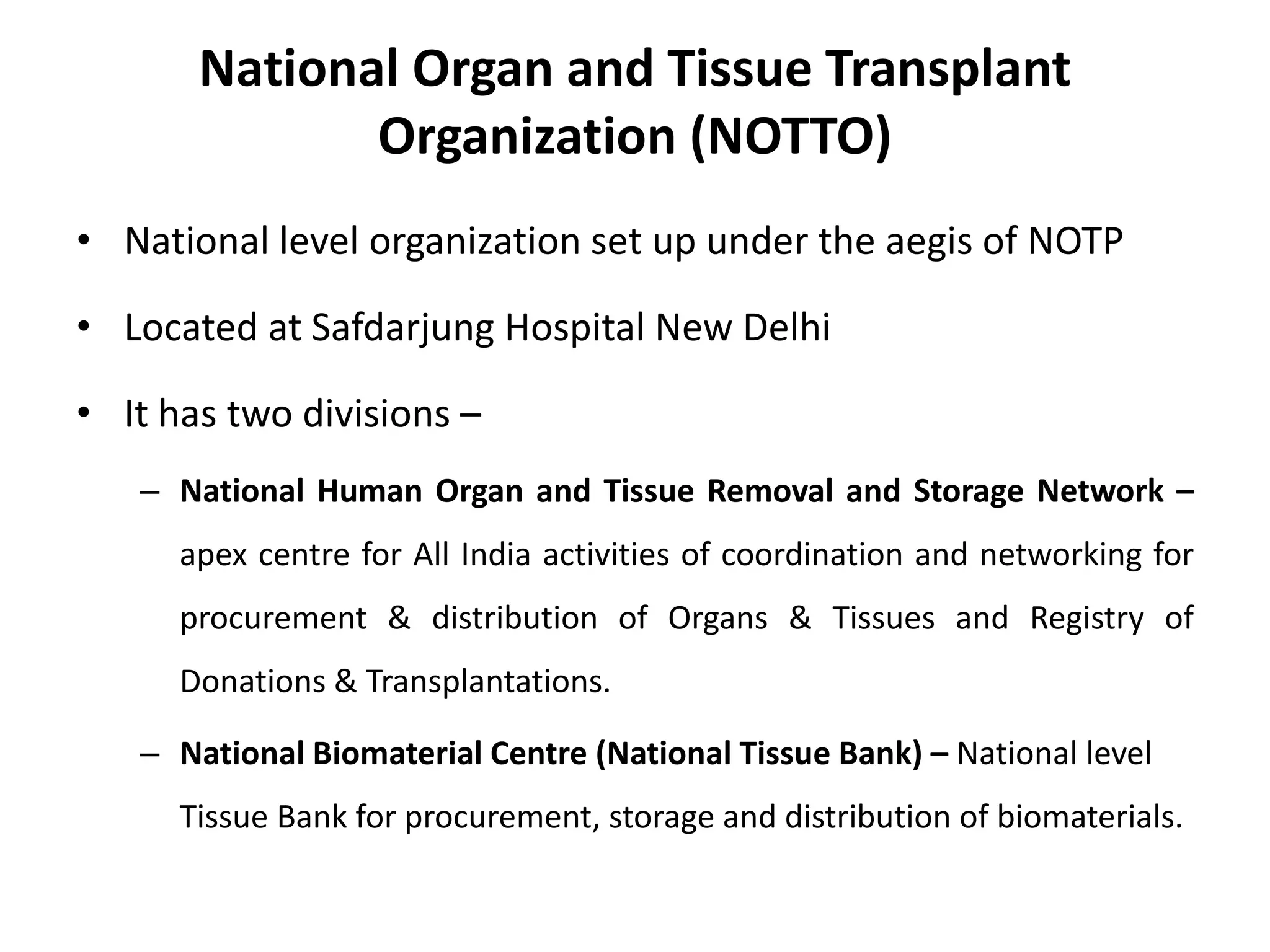 Notto Human organ transplant acts and amendments | PPTX